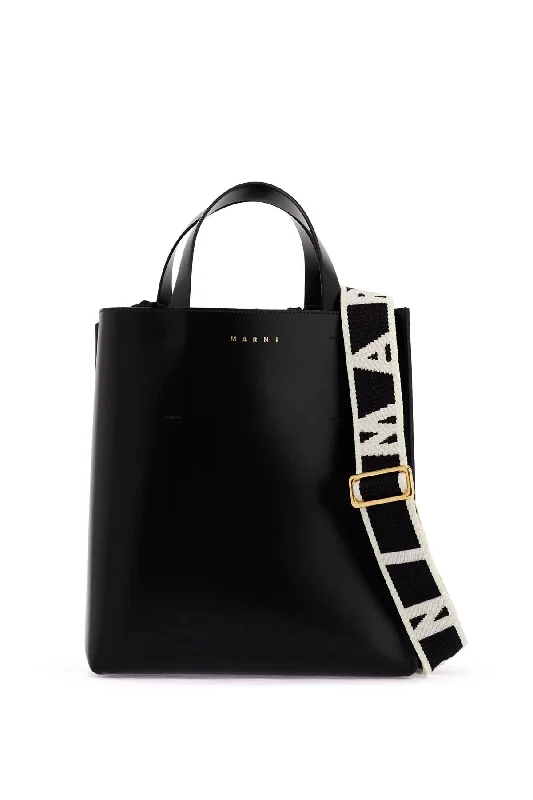 Women's Tote Bag with Inner Compartments in Gray for Organizing Everyday EssentialsMarni Small Museum Tote Bag
