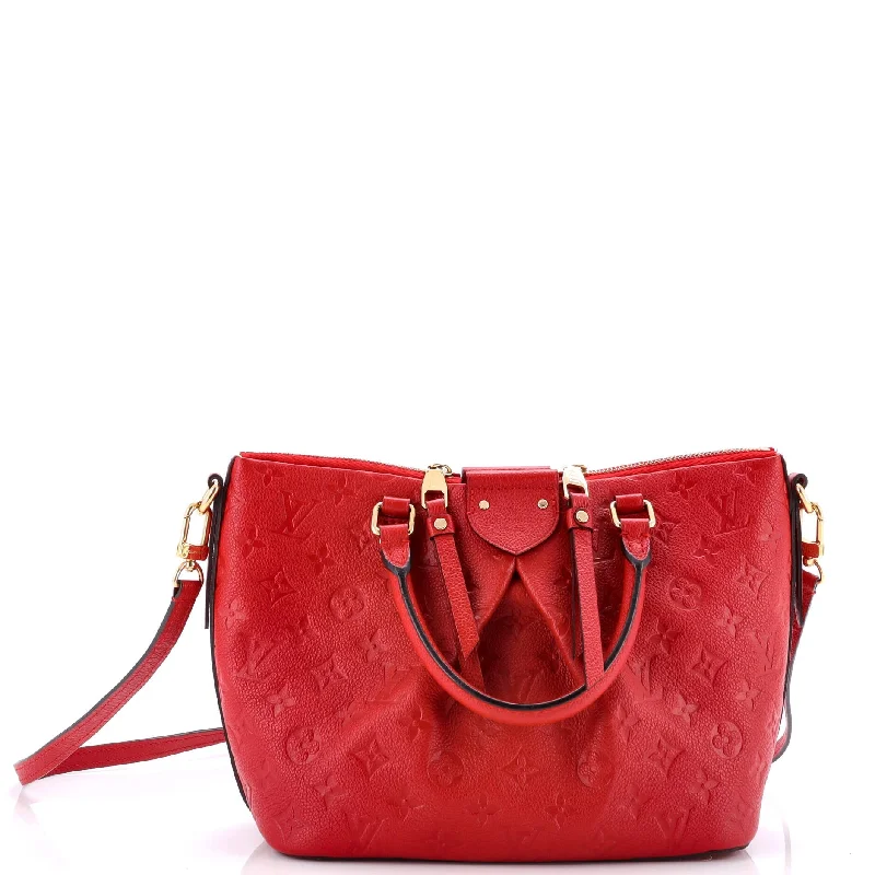 Women's Shoulder Bag with Floral Embroidery in Purple for Spring WalksMazarine Handbag Monogram Empreinte Leather PM Women's Shoulder Bag with Floral Embroidery in Purple for Spring WalksMazarine Handbag Monogram Empreinte Leather PM