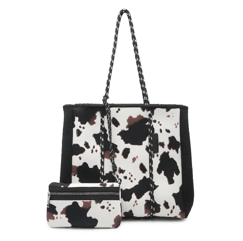 Geometric - Printed Tote Bag in Multicolor for a Contemporary and Trendy OutfitTote Bag with RFID - Blocking Pocket in Black for Protecting Your Cards and InformationMeribella Multifunctional Neoprene Tote With Pouch In White Cow Geometric - Printed Tote Bag in Multicolor for a Contemporary and Trendy OutfitTote Bag with RFID - Blocking Pocket in Black for Protecting Your Cards and InformationMeribella Multifunctional Neoprene Tote With Pouch In White Cow