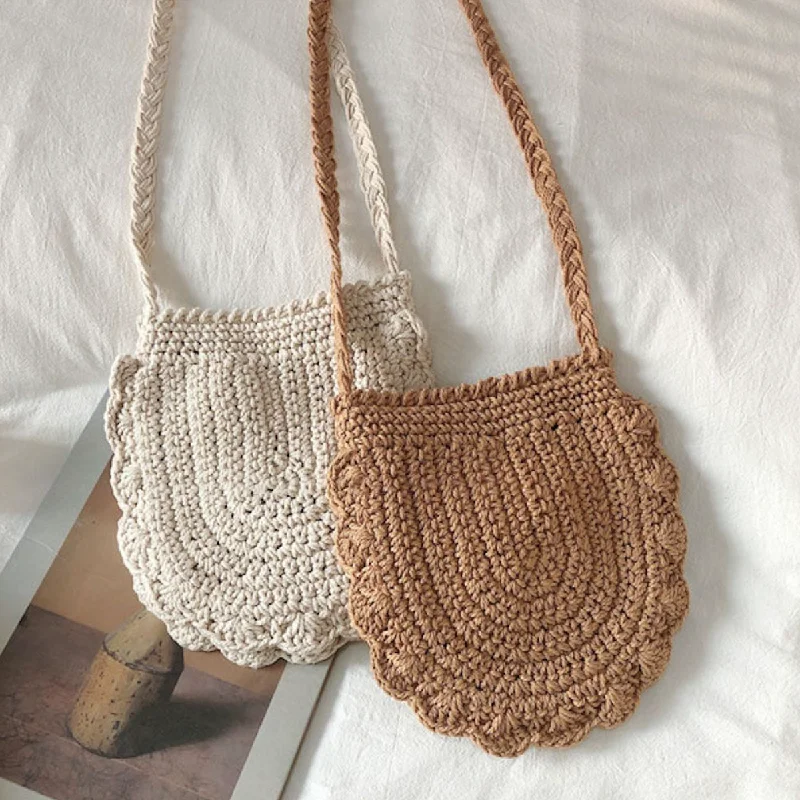 Women's Shoulder Bag with Faux Fur Strap in White for Winter StyleWomen's Shoulder Bag with Fringe Details in Brown for a Bohemian StyleElena Handbags Mini Cotton Knitted Shoulder Bag Women's Shoulder Bag with Faux Fur Strap in White for Winter StyleWomen's Shoulder Bag with Fringe Details in Brown for a Bohemian StyleElena Handbags Mini Cotton Knitted Shoulder Bag