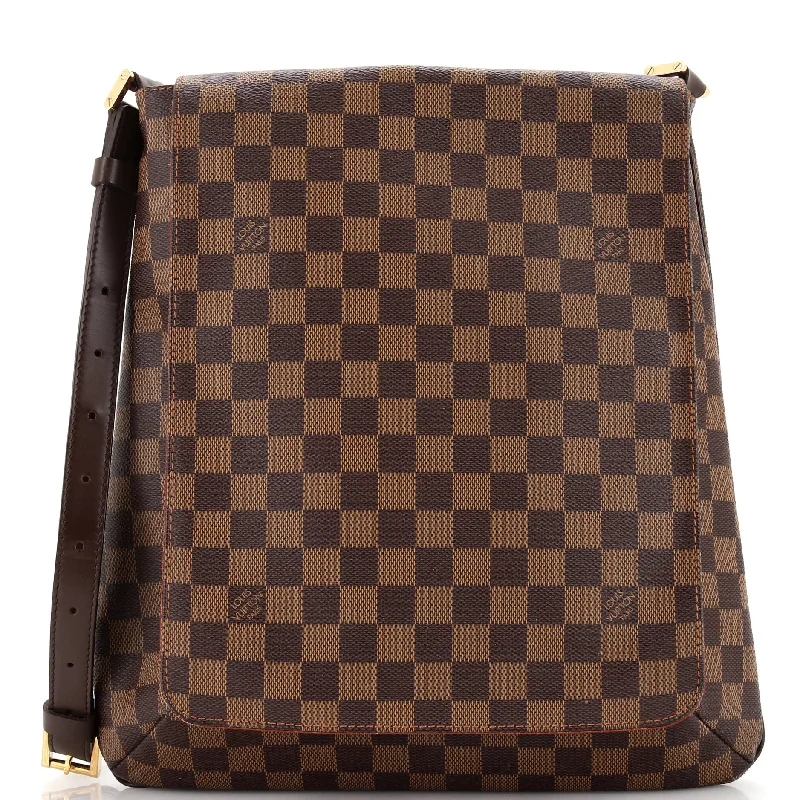 Women's Shoulder Bag with Floral Embroidery in Purple for Spring WalksMusette Handbag Damier GM Women's Shoulder Bag with Floral Embroidery in Purple for Spring WalksMusette Handbag Damier GM