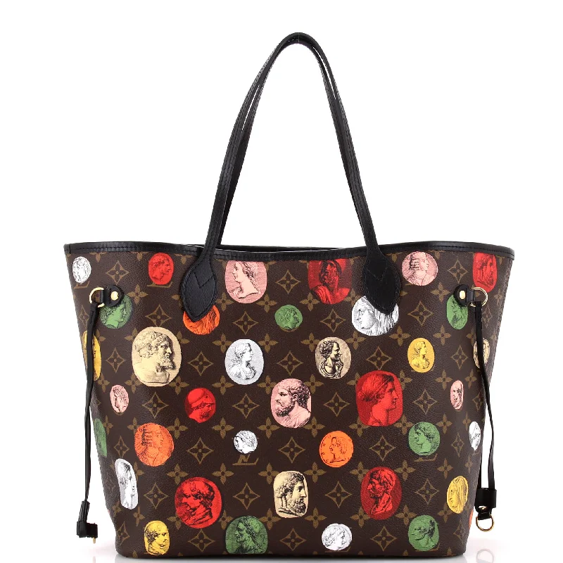 Embroidered Tote Bag in Beige with Floral Motifs for a Boho - Chic VibePatchwork Tote Bag in Denim with Vintage - Inspired Designs for a Retro AppealNeverfull NM Tote Limited Edition Fornasetti Cameo Monogram Canvas MM