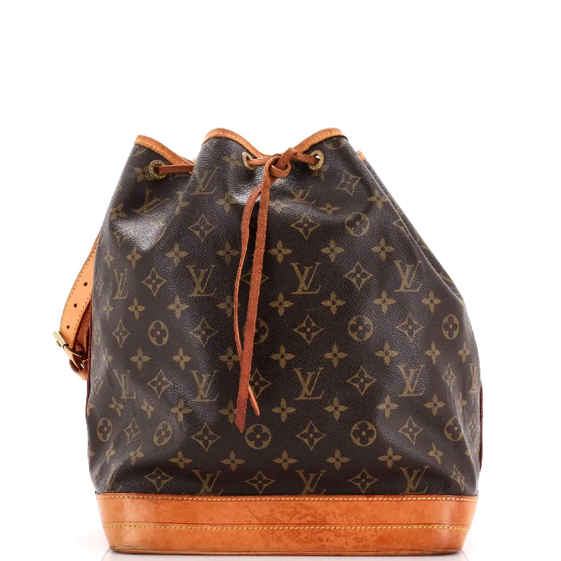 Women's Shoulder Bag with Faux Fur Strap in White for Winter StyleNoe Handbag Monogram Canvas Large
