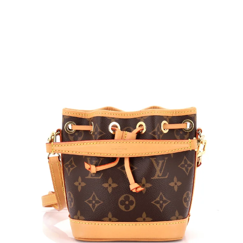 Shoulder Bag with Chain Strap in Silver for a Trendy AppearanceNoe NM Handbag Monogram Canvas Nano Shoulder Bag with Chain Strap in Silver for a Trendy AppearanceNoe NM Handbag Monogram Canvas Nano