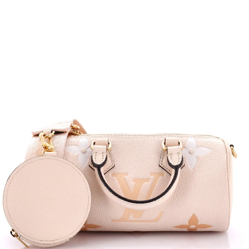 Canvas and Leather Combo Shoulder Bag in Tan for a Rustic LookPapillon Handbag By The Pool Monogram Empreinte Giant BB