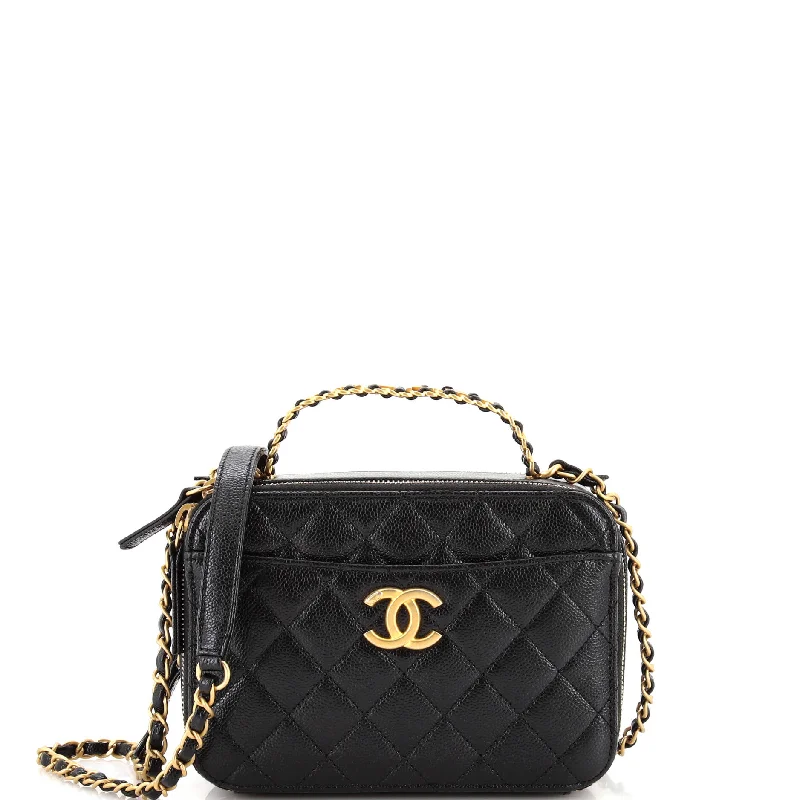 Leather Shoulder Bag with Magnetic Closure in Black for Quick AccessPick Me Up Logo Handle Vanity Case Quilted Caviar Small Leather Shoulder Bag with Magnetic Closure in Black for Quick AccessPick Me Up Logo Handle Vanity Case Quilted Caviar Small