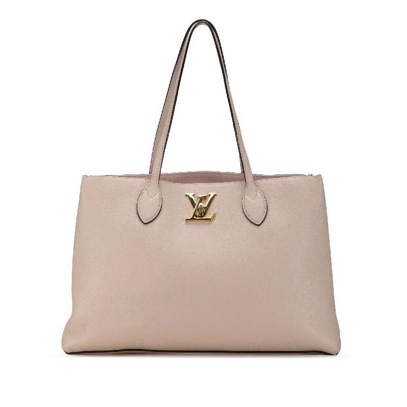 Geometric - Printed Tote Bag in Multicolor for a Contemporary and Trendy OutfitPink Louis Vuitton Lockme Shopper Tote Bag Geometric - Printed Tote Bag in Multicolor for a Contemporary and Trendy OutfitPink Louis Vuitton Lockme Shopper Tote Bag