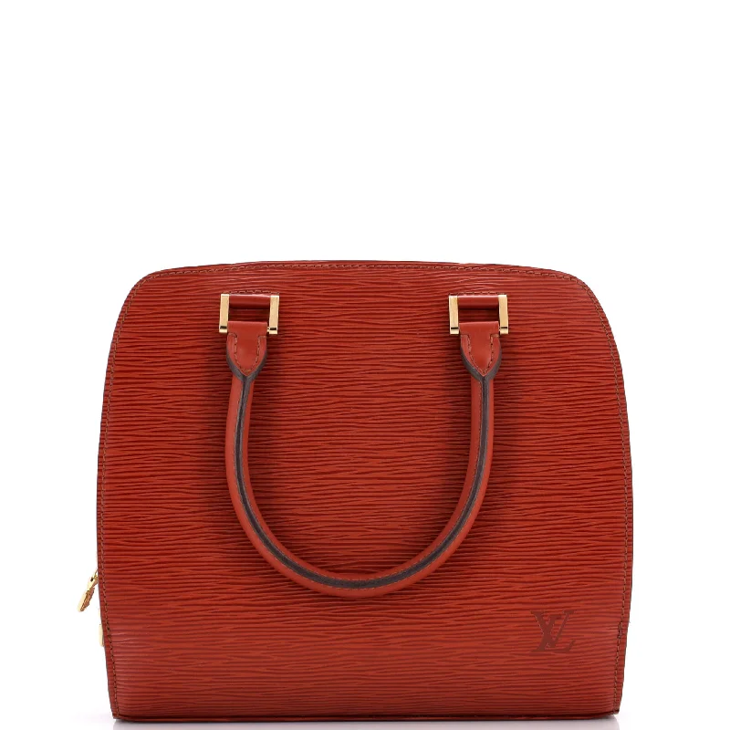Women's Shoulder Bag with Zippered Pockets in Orange for SafetyPont Neuf Handbag Epi Leather PM Women's Shoulder Bag with Zippered Pockets in Orange for SafetyPont Neuf Handbag Epi Leather PM