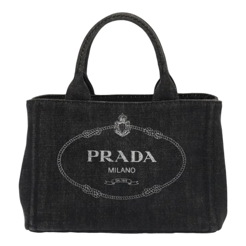 Faux Fur - Trimmed Tote Bag in White for a Cozy Winter LookPrada Canapa  blue - Jeans Tote Bag (Pre-Owned)
