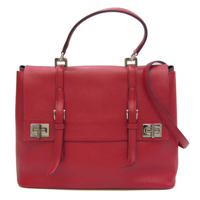 Women's Tote Bag with Magnetic Closure in Orange for Easy Access on the GoPrada Saffiano Leather Tote Bag (Pre-Owned) Women's Tote Bag with Magnetic Closure in Orange for Easy Access on the GoPrada Saffiano Leather Tote Bag (Pre-Owned)