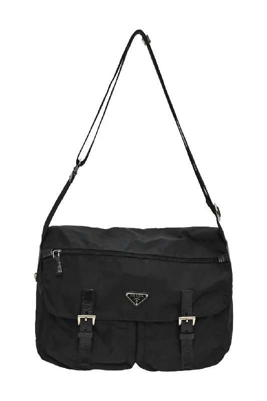 Embroidered Denim Shoulder Bag in Blue for a Vintage Vibe[WB5458] Prada | Cross-Body Bag