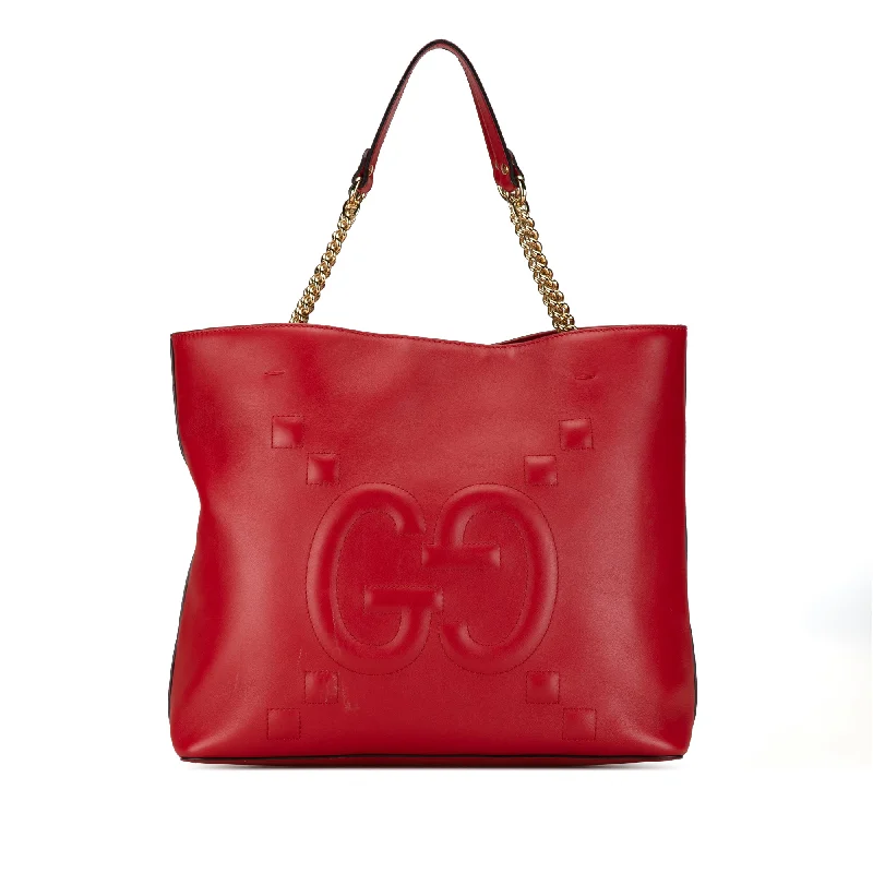 Metallic Tote Bag in Rose Gold with Chain Handles for a Glamorous Night OutRed Gucci Apollo Leather Tote Metallic Tote Bag in Rose Gold with Chain Handles for a Glamorous Night OutRed Gucci Apollo Leather Tote