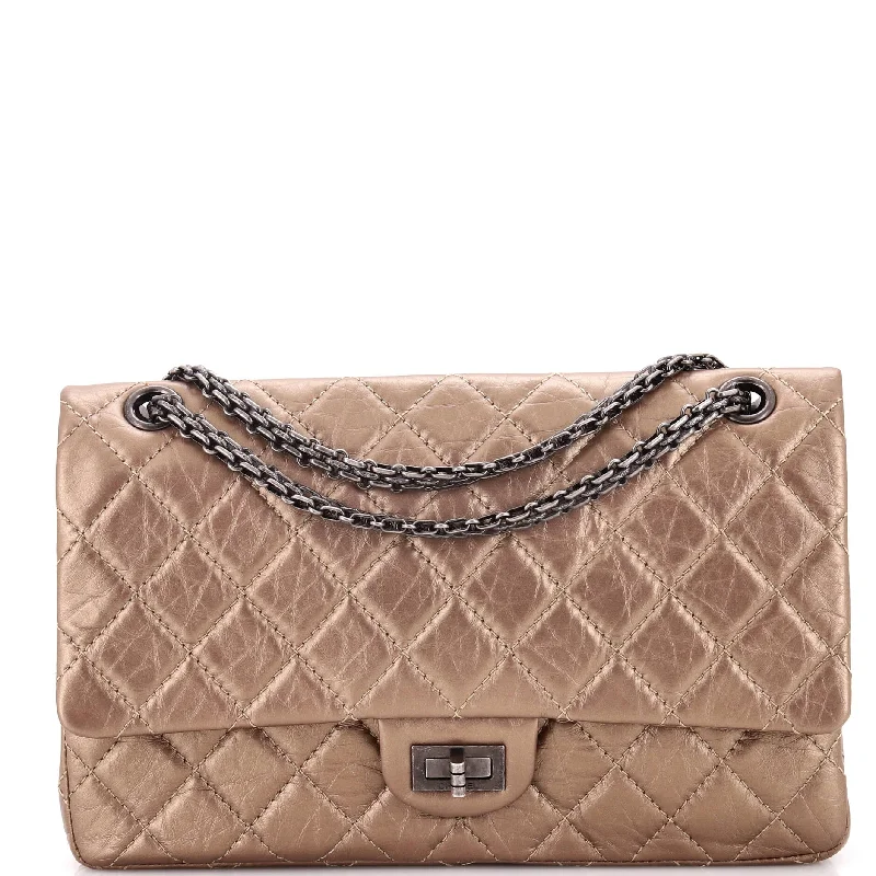 Canvas and Leather Combo Shoulder Bag in Tan for a Rustic LookReissue 2.55 Flap Bag Quilted Metallic Aged Calfskin 226