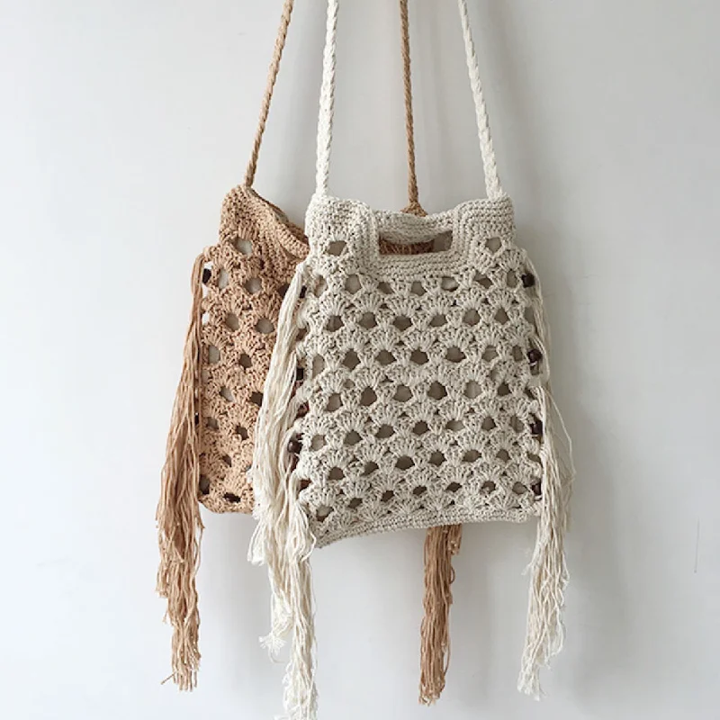 Women's Shoulder Bag with Adjustable Strap in Pink for ComfortWomen's Shoulder Bag with Fringe Details in Brown for a Bohemian StyleElena Handbags Retro Cotton Crochet Shoulder Bag Women's Shoulder Bag with Adjustable Strap in Pink for ComfortWomen's Shoulder Bag with Fringe Details in Brown for a Bohemian StyleElena Handbags Retro Cotton Crochet Shoulder Bag