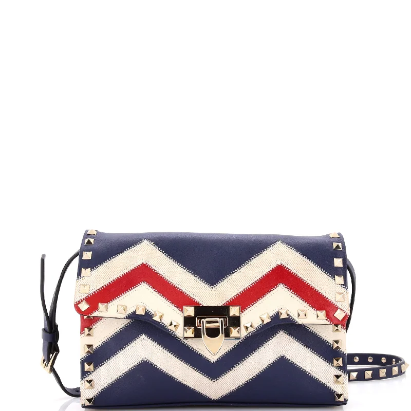 Quilted Shoulder Bag in Cream for a Classic and Elegant LookRockstud Flip Lock Flap Bag Leather and Canvas Small Quilted Shoulder Bag in Cream for a Classic and Elegant LookRockstud Flip Lock Flap Bag Leather and Canvas Small
