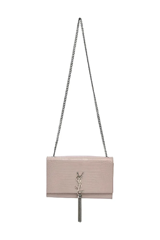 Suede Shoulder Bag in Pink with Tassel Accents for Casual Outings[WB5544] Saint Laurent | Cross-Body Bag