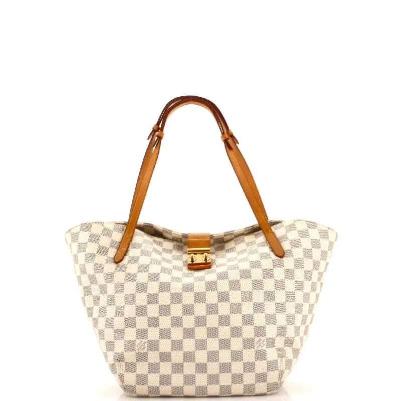 Women's Canvas Shoulder Bag in Navy with Striped Pattern for Beach TripsSalina Handbag Damier PM