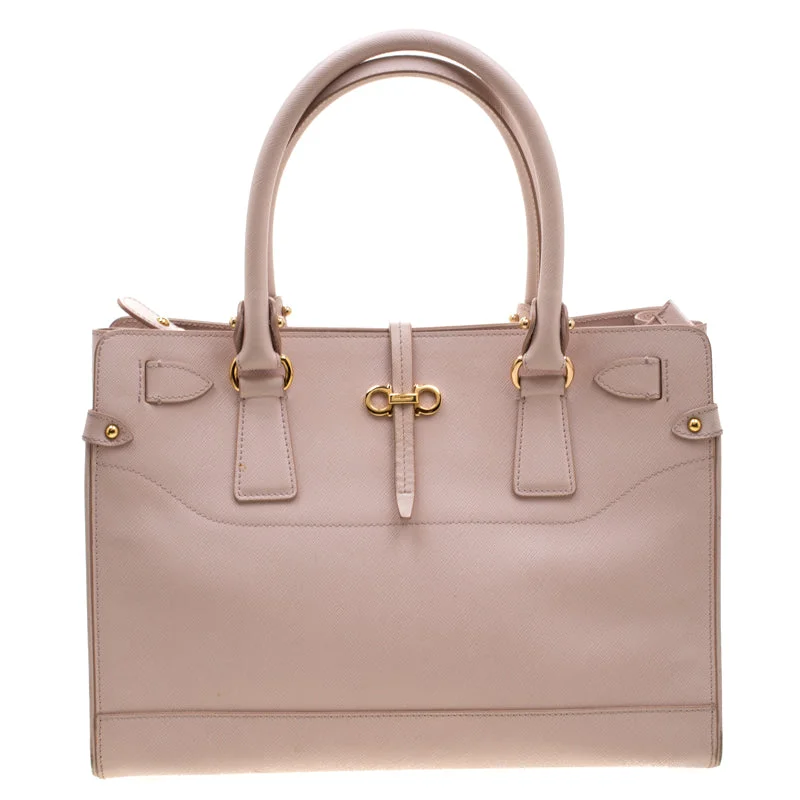 Embroidered Tote Bag in Beige with Floral Motifs for a Boho - Chic VibeSalvatore Ferragamo Blush Pink Leather Small Briana Tote Embroidered Tote Bag in Beige with Floral Motifs for a Boho - Chic VibeSalvatore Ferragamo Blush Pink Leather Small Briana Tote