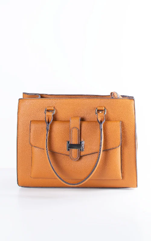 Women's Tote Bag with Magnetic Closure in Orange for Easy Access on the GoSheryl Tote Bag | Tan Women's Tote Bag with Magnetic Closure in Orange for Easy Access on the GoSheryl Tote Bag | Tan