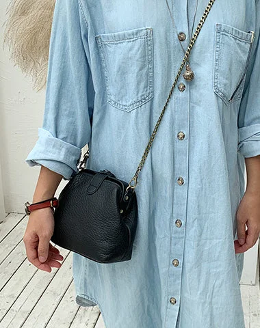 Embroidered Denim Shoulder Bag in Blue for a Vintage VibeSmall Womens Black Leather MIni doctor bag Chain shoulder doctor bag for women Embroidered Denim Shoulder Bag in Blue for a Vintage VibeSmall Womens Black Leather MIni doctor bag Chain shoulder doctor bag for women