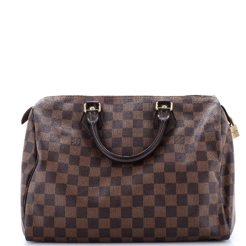 Shoulder Bag with Chain Strap in Silver for a Trendy AppearanceSpeedy Handbag Damier 30 Shoulder Bag with Chain Strap in Silver for a Trendy AppearanceSpeedy Handbag Damier 30