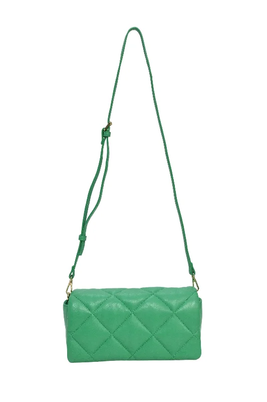 Leather Shoulder Bag with Magnetic Closure in Black for Quick Access[WB5433] STAND STUDIO | Cross-Body Bag