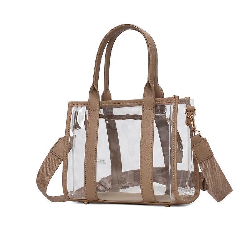 Patchwork Tote Bag in Denim with Vintage - Inspired Designs for a Retro AppealTatiana Clear Women’s Tote bag by Mia K Patchwork Tote Bag in Denim with Vintage - Inspired Designs for a Retro AppealTatiana Clear Women’s Tote bag by Mia K
