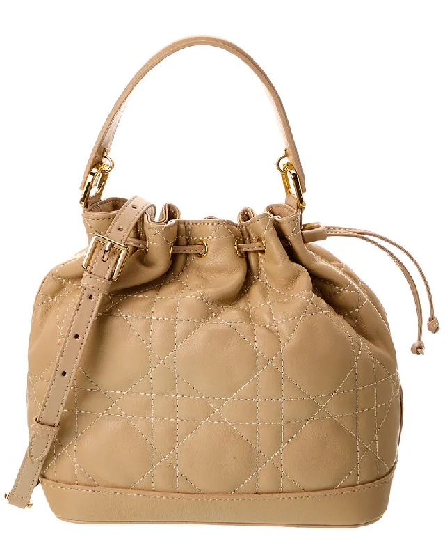 Women's Tote Bag with Inner Compartments in Gray for Organizing Everyday EssentialsTiffany & Fred Paris Large Quilted Leather Drawstring Bag