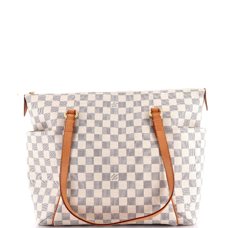 Women's Tote Bag with Zipper Closure in Red for Secure StorageQuilted Tote Bag in Cream with Silver Hardware for a Classic and Sophisticated StyleTotally Handbag Damier MM Women's Tote Bag with Zipper Closure in Red for Secure StorageQuilted Tote Bag in Cream with Silver Hardware for a Classic and Sophisticated StyleTotally Handbag Damier MM