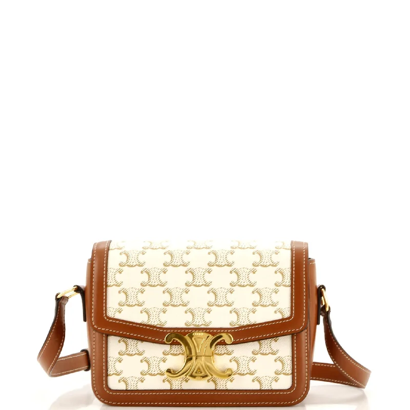 Women's Large Leather Shoulder Bag in Brown with Multiple Compartments for WorkTriomphe Shoulder Bag Triomphe Coated Canvas Teen