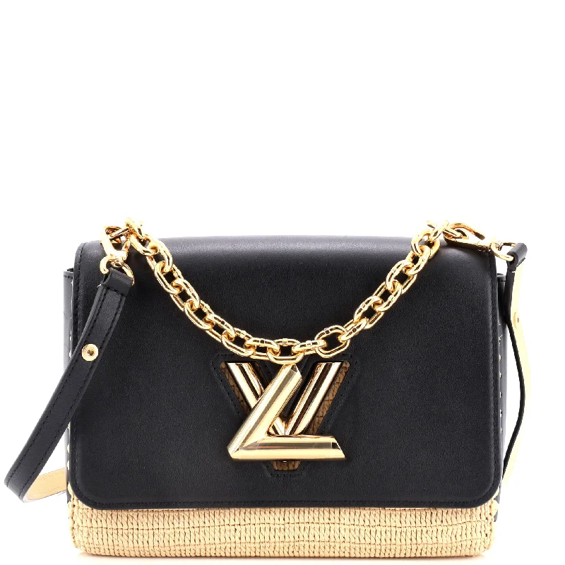 Women's Shoulder Bag with Floral Embroidery in Purple for Spring WalksLeather Shoulder Bag with Magnetic Closure in Black for Quick AccessTwist Convertible Handbag Leather and Raffia MM Women's Shoulder Bag with Floral Embroidery in Purple for Spring WalksLeather Shoulder Bag with Magnetic Closure in Black for Quick AccessTwist Convertible Handbag Leather and Raffia MM