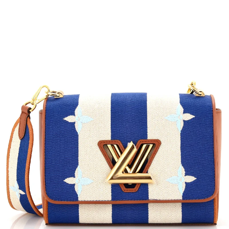 Twist Handbag Limited Edition Embroidered Stripe Canvas MM