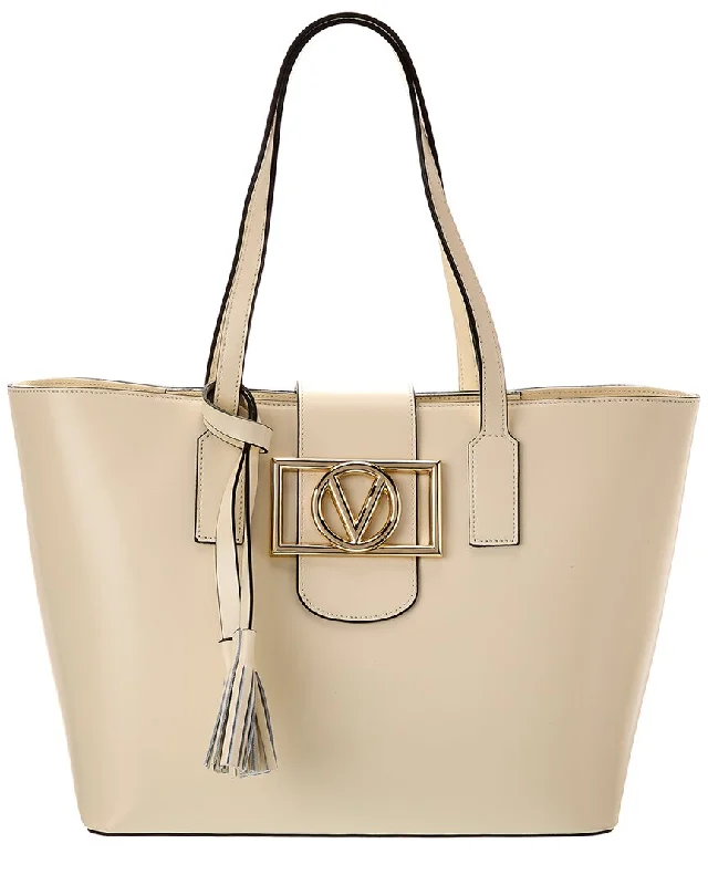 Waterproof Tote Bag in Yellow for Outdoor Activities in Wet WeatherValentino by Mario Valentino Marion Super V Leather Tote