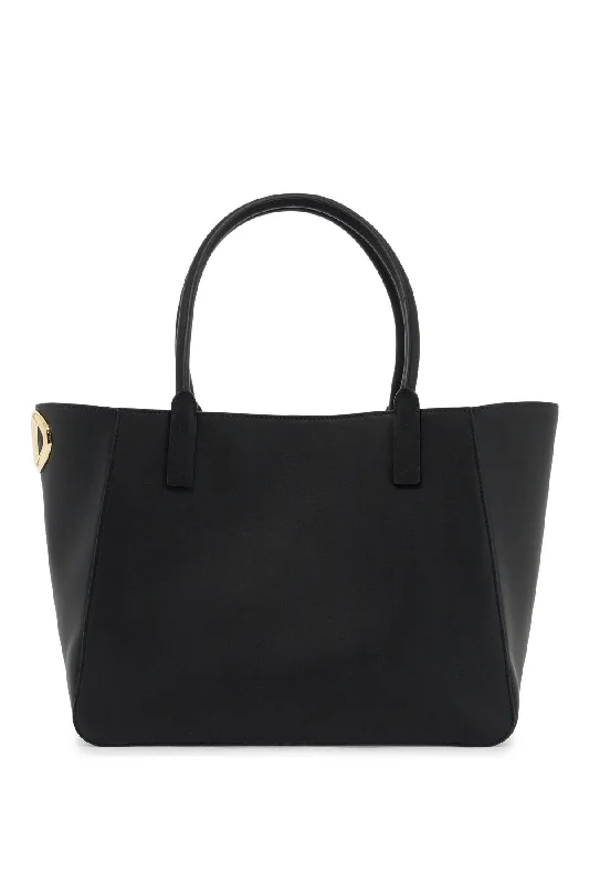 Women's Tote Bag with Inner Compartments in Gray for Organizing Everyday EssentialsValentino Garavani Nappa Calfskin Vlogo Side Tote Bag