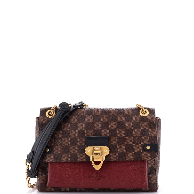 Women's Shoulder Bag with Faux Fur Strap in White for Winter StyleVavin Handbag Damier with Leather PM