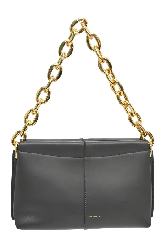 Leather Shoulder Bag with Magnetic Closure in Black for Quick Access[WB5500] Wandler | Shoulder Bag