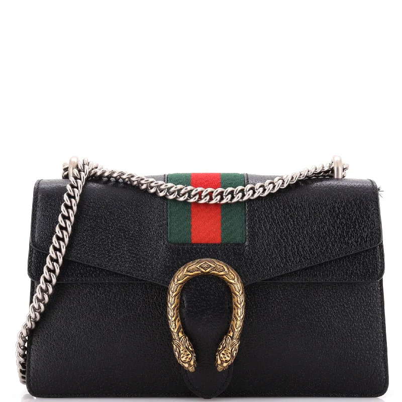 Shoulder Bag with Chain Strap in Silver for a Trendy AppearanceWeb Dionysus Bag Leather Small Shoulder Bag with Chain Strap in Silver for a Trendy AppearanceWeb Dionysus Bag Leather Small