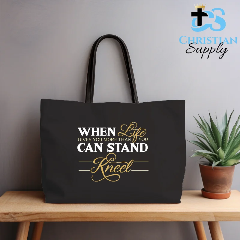 Women's Tote Bag with Detachable Pouch in Purple for Added ConvenienceWhen Life Gives You More than You Can Stand Kneel Tote Bag Women's Tote Bag with Detachable Pouch in Purple for Added ConvenienceWhen Life Gives You More than You Can Stand Kneel Tote Bag