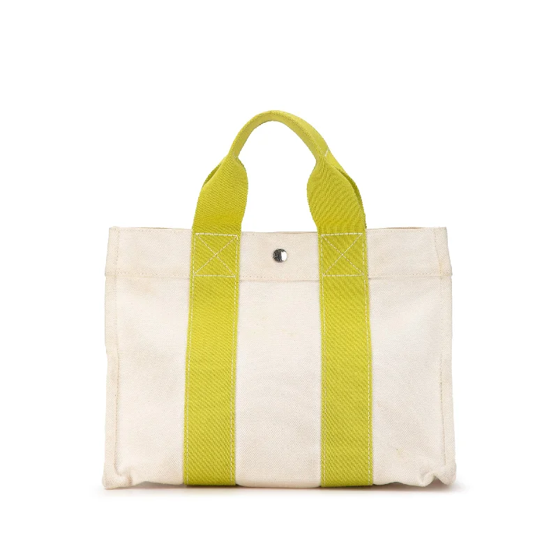Women's Tote Bag with Detachable Pouch in Purple for Added ConvenienceWhite Hermès Toile Bora Bora PM Tote