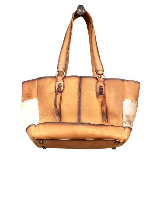 Waterproof Tote Bag in Yellow for Outdoor Activities in Wet WeatherWomen's Cowhide Montana Tote Bag In Brown