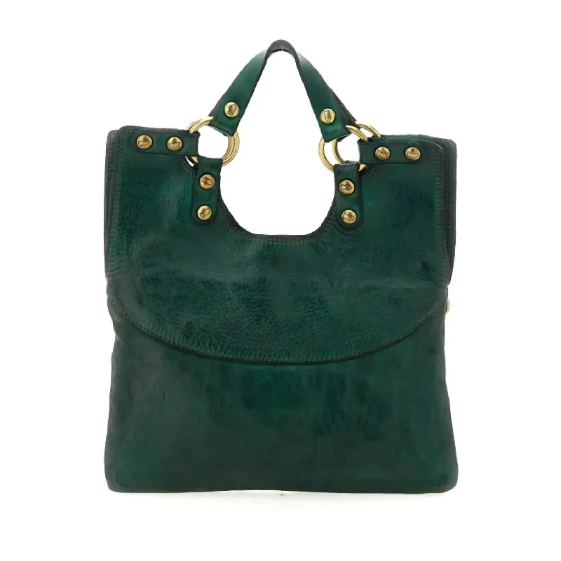 Faux Fur - Trimmed Tote Bag in White for a Cozy Winter LookWomen's Mamore Bag In Green