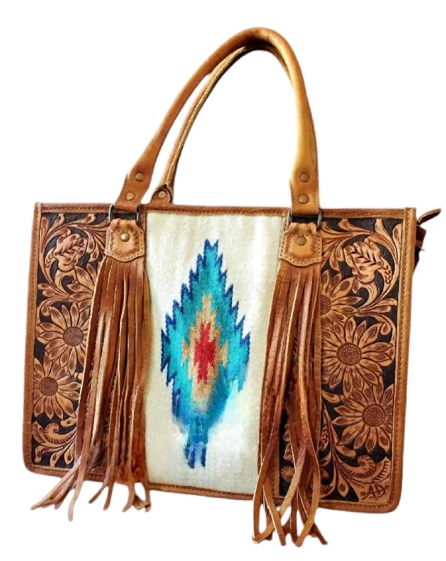Embroidered Tote Bag in Beige with Floral Motifs for a Boho - Chic VibeWomen's Tooled Leather Blanket Tote Bag In Saddle Tan Embroidered Tote Bag in Beige with Floral Motifs for a Boho - Chic VibeWomen's Tooled Leather Blanket Tote Bag In Saddle Tan