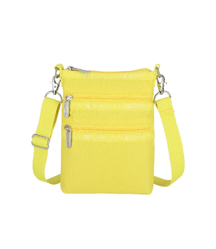 Hand - painted Canvas Crossbody Bag in Yellow for a Unique and Artistic Look3-Zip Crossbody Hand - painted Canvas Crossbody Bag in Yellow for a Unique and Artistic Look3-Zip Crossbody
