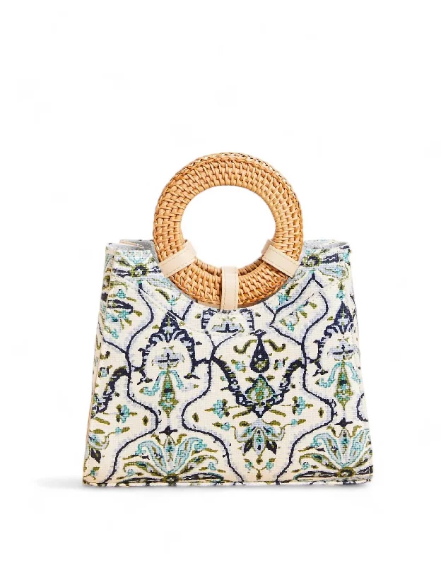 Women's Crossbody Bag with Chain Strap in Gold for a Glamorous TouchAbby Crossbody Hamilton Rug Print Purse In Blue/cream Women's Crossbody Bag with Chain Strap in Gold for a Glamorous TouchAbby Crossbody Hamilton Rug Print Purse In Blue/cream