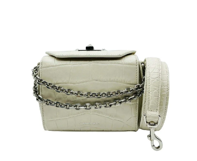 Embroidered Silk Crossbody Bag in Purple for Formal Events and WeddingsAlexander McQueen Women's ivory Crocodile Embossed Box 16 Crossbody Bag Embroidered Silk Crossbody Bag in Purple for Formal Events and WeddingsAlexander McQueen Women's ivory Crocodile Embossed Box 16 Crossbody Bag