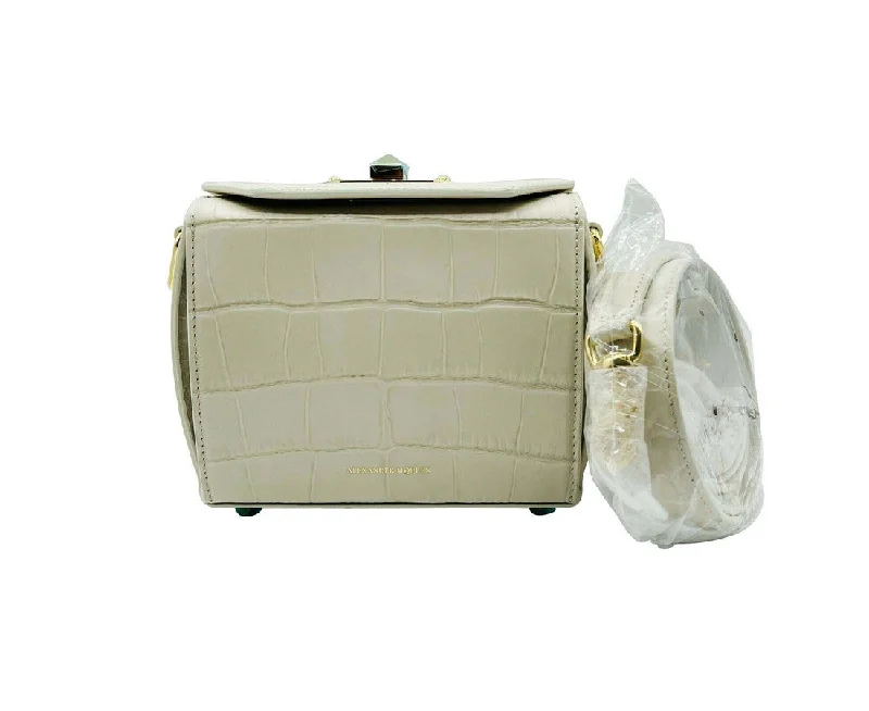 Women's Crossbody Bag with Multiple Compartments in Gray for Organized Daily UseAlexander McQueen Women's ivory Crocodile Embossed Leather Box 16 Crossbody Bag Women's Crossbody Bag with Multiple Compartments in Gray for Organized Daily UseAlexander McQueen Women's ivory Crocodile Embossed Leather Box 16 Crossbody Bag