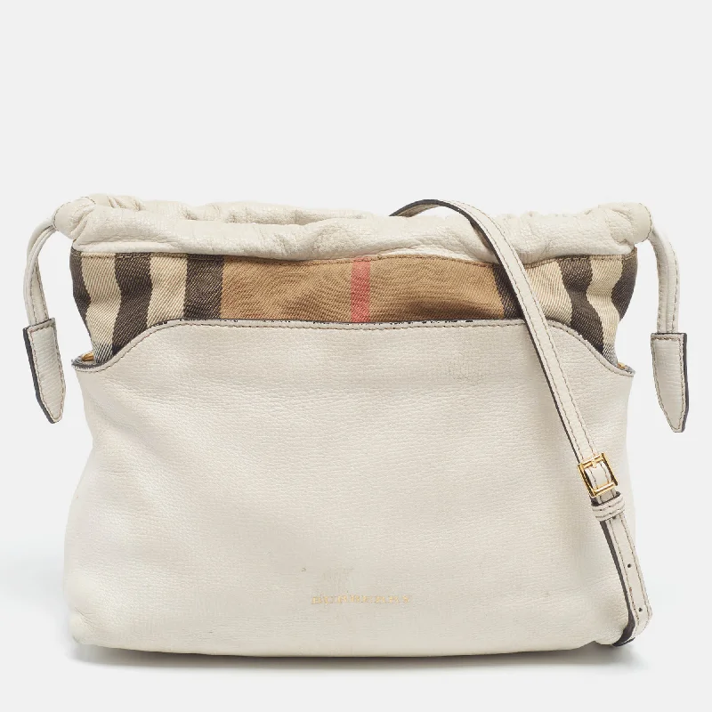 Straw Crossbody Bag in Natural Color for Beach Vacations and Summer DaysBurberry White/beige Leather And House Check Canvas Little Crush Crossbody Bag Straw Crossbody Bag in Natural Color for Beach Vacations and Summer DaysBurberry White/beige Leather And House Check Canvas Little Crush Crossbody Bag