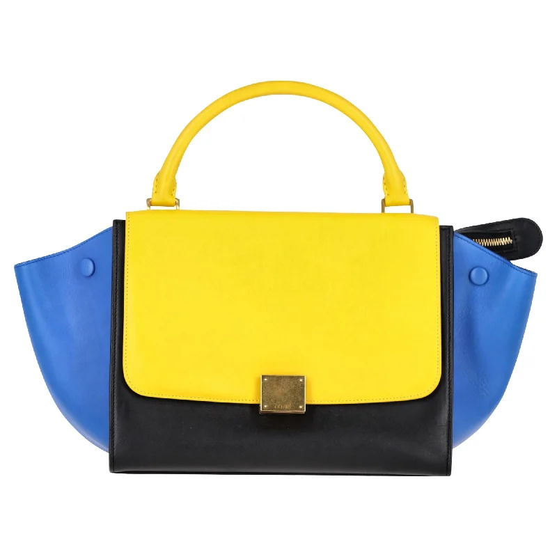 Women's Crossbody Bag with Adjustable Strap in Orange for Customizable ComfortCeline Tri-Color Small Trapeze Bag in Multicolor Calfskin Leather Women's Crossbody Bag with Adjustable Strap in Orange for Customizable ComfortCeline Tri-Color Small Trapeze Bag in Multicolor Calfskin Leather