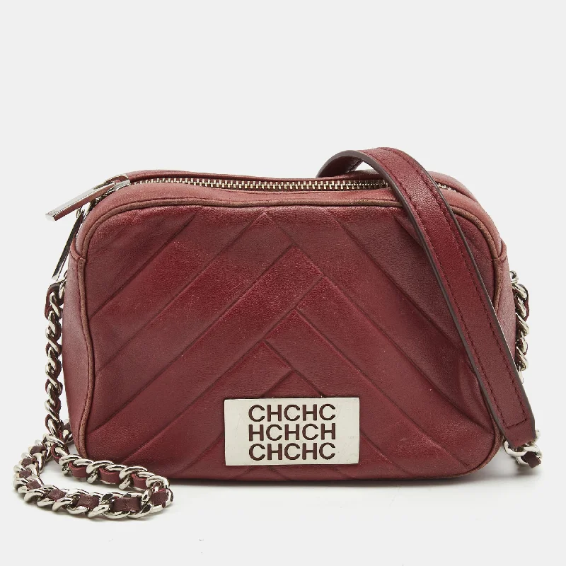 Women's Crossbody Bag with Adjustable Strap in Orange for Customizable ComfortCh Carolina Herrera Chevron Leather Logo Camera Crossbody Bag Women's Crossbody Bag with Adjustable Strap in Orange for Customizable ComfortCh Carolina Herrera Chevron Leather Logo Camera Crossbody Bag