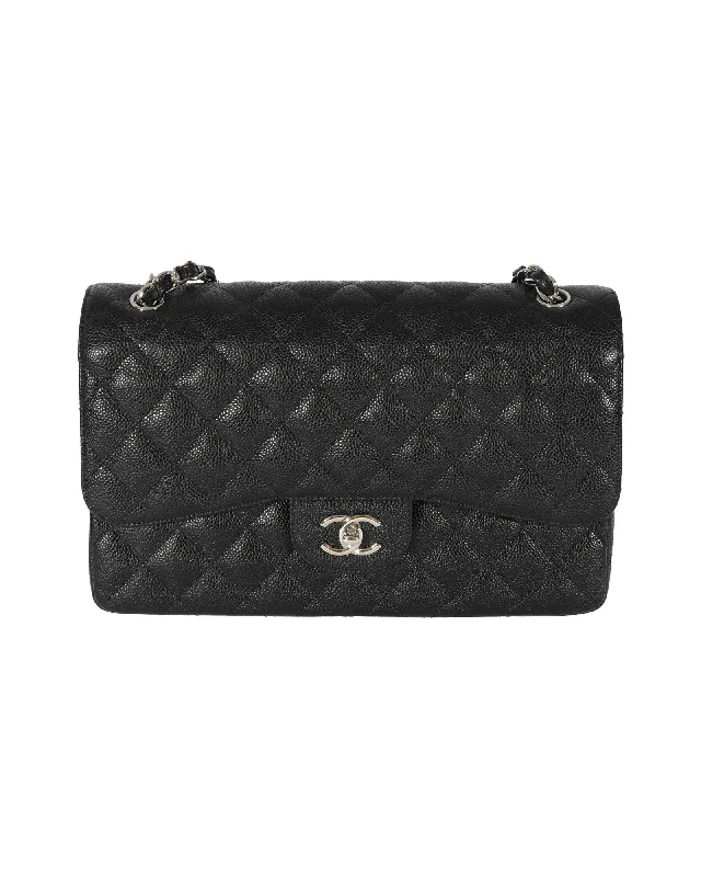 Hand - painted Canvas Crossbody Bag in Yellow for a Unique and Artistic LookChanel Black Caviar Jumbo Classic Double Flap Bag Hand - painted Canvas Crossbody Bag in Yellow for a Unique and Artistic LookChanel Black Caviar Jumbo Classic Double Flap Bag